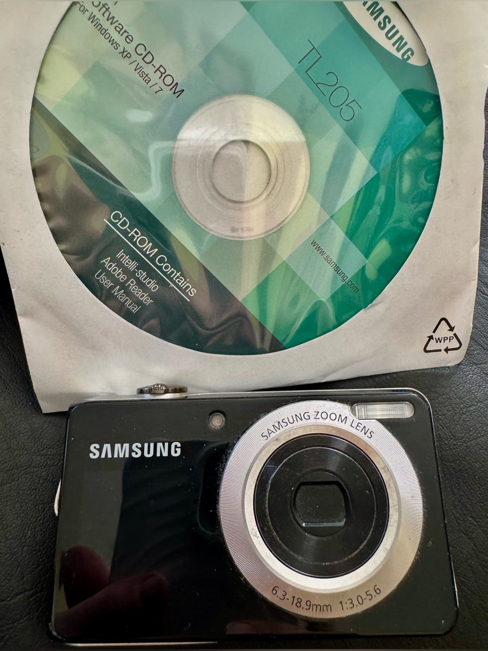 Samsung Black Compact Digital Camera with Silver Lens Trim TL205 12.2 mega pix